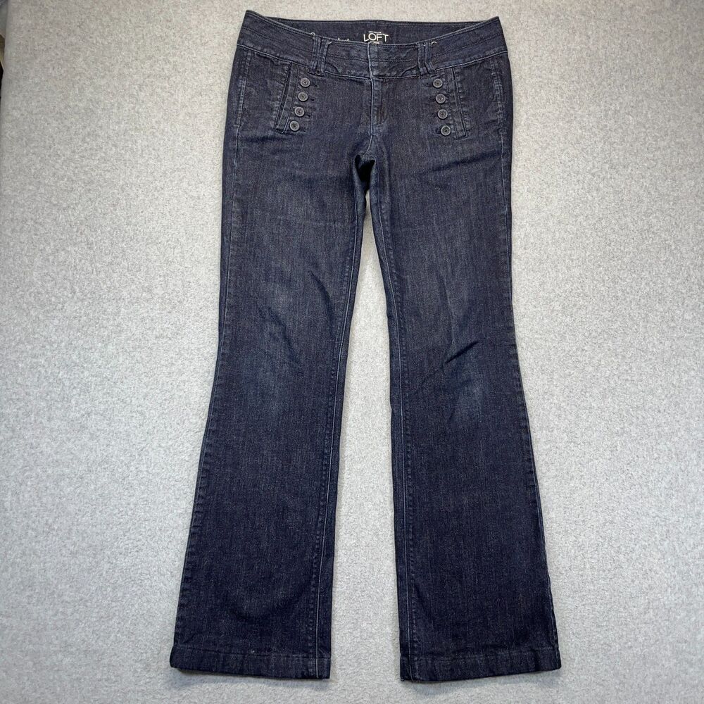 LOFT Modern Boot Jeans Women’s 29 / 8 (measures 33x31) Blue Dark Wash Stretch